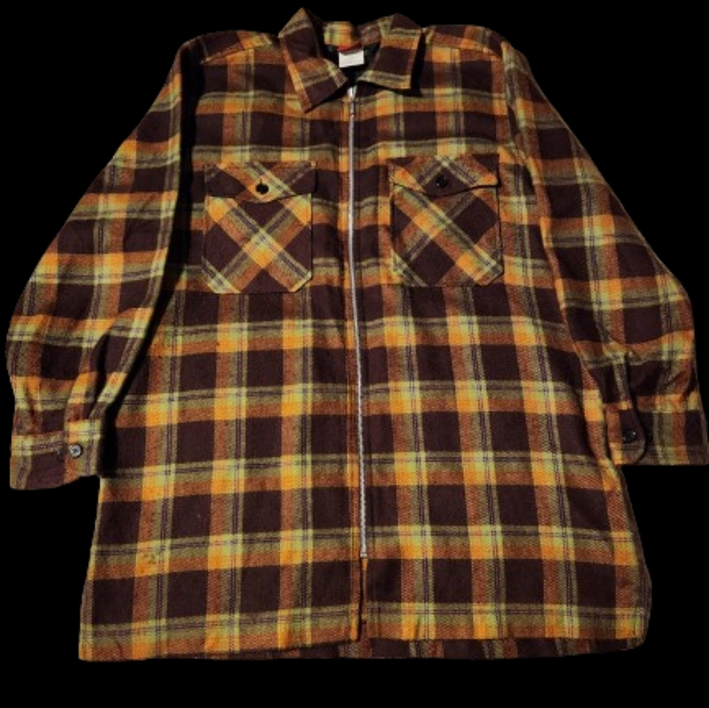 VTG Palmettos Acrylic Shirt Mens Medium Flannel Plaid